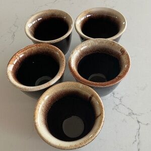 Brown Glaze Ceramic Custard cups, dessert, sauces, ramekins, pot de Crème 5 tota